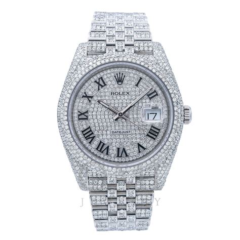 rolex watch diamond silver|rolex watch with diamond bezel.